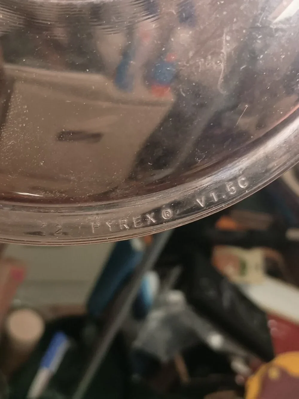Vintage Pyrex V-1.5-C Cranberry Replacement Lid Round Glass 7.25
